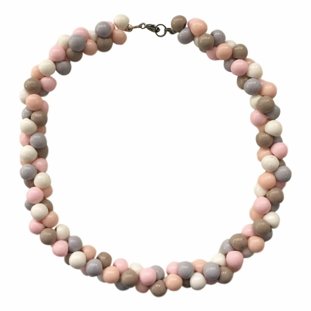 VTG Western Germany Pastel Plastic Drop Necklace
